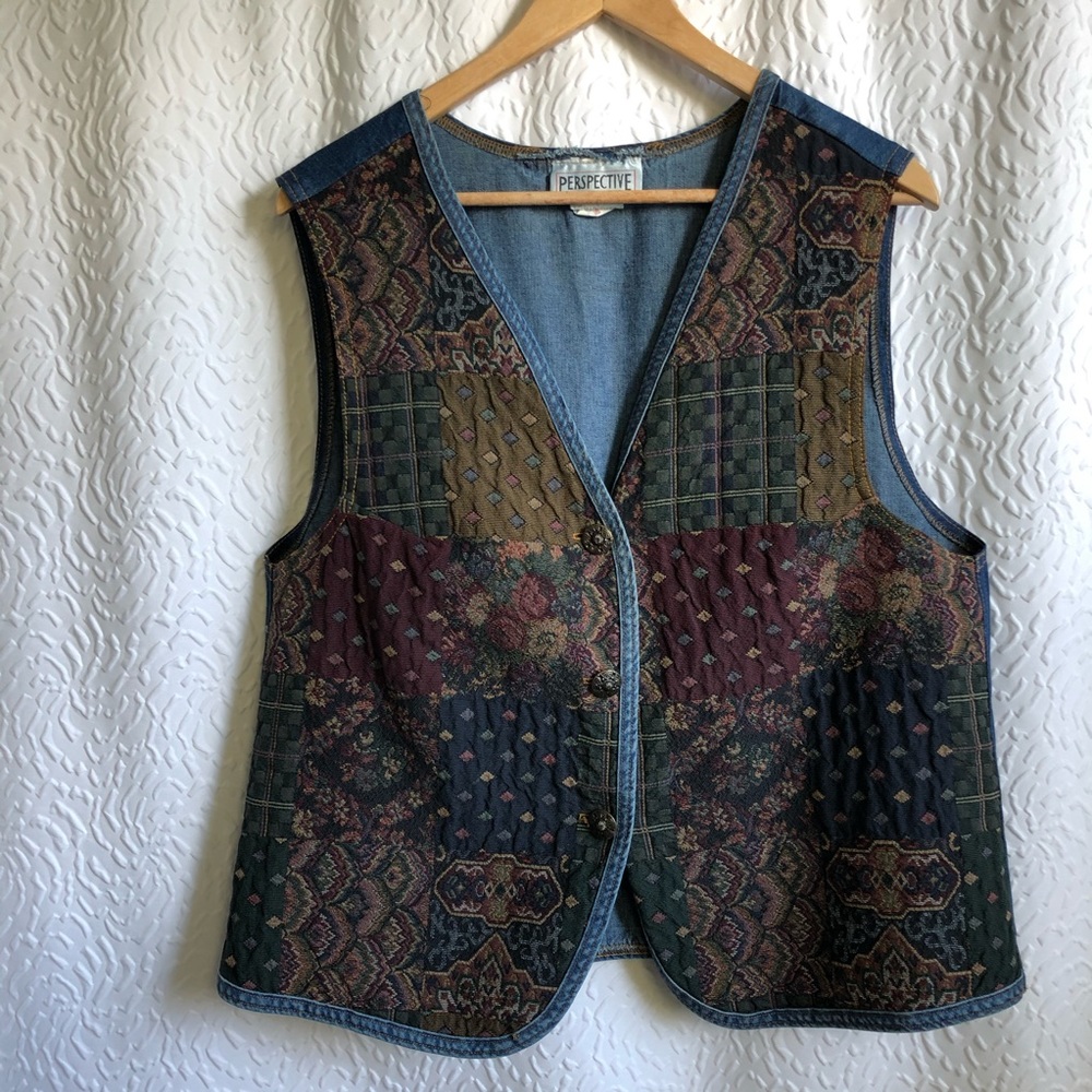 Vintage Denim Tapestry Vest